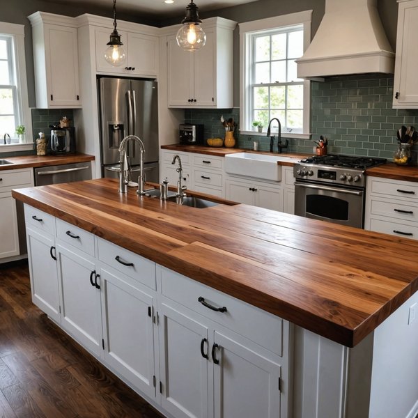 Comment installer un plan de travail de cuisine en bois massif sans outils électriques?