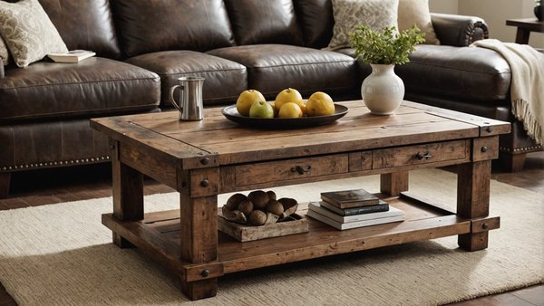 Découvrez le charme rustique de la table basse en bois massif