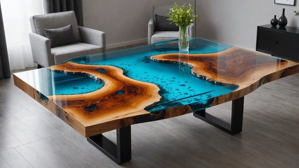 Design unique avec table résine époxy | table rivière